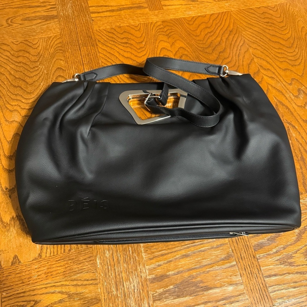 BEIS Limited Edition 3 Year Anniversary Cactus Leather Tote in Black - Picture 5 of 16